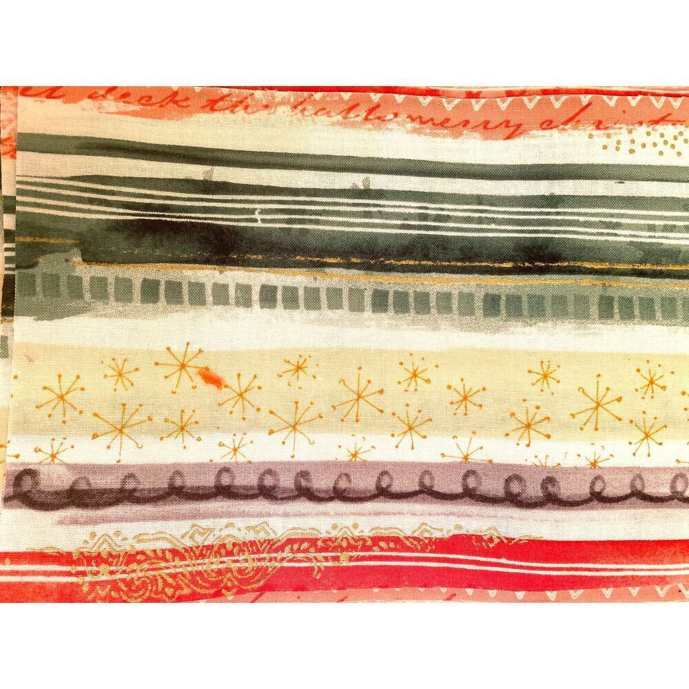 Pre-cut Cotton Fabric Swatches 9 x 6 inches Coral White Tan (50 pieces)
